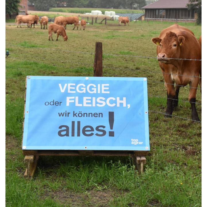 top agrar Feldplakat "Veggie oder Fleisch, wir k&ouml;nnen alles!"